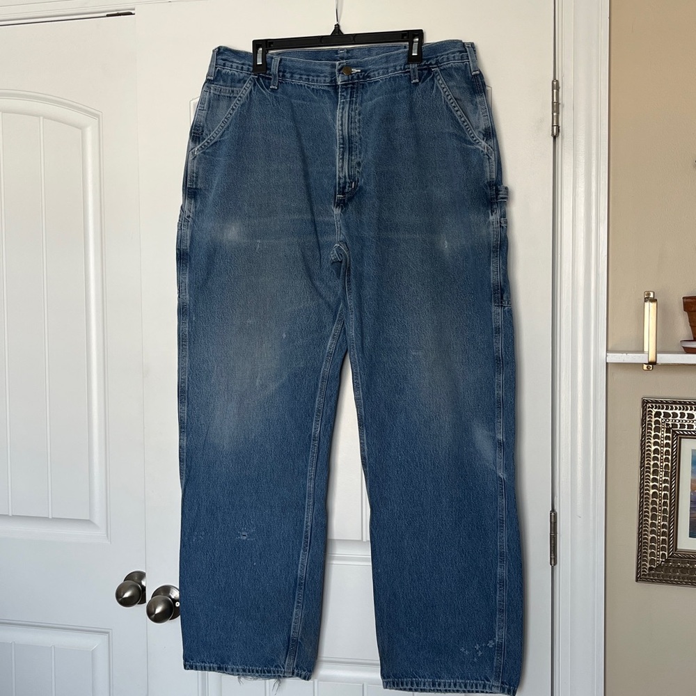 Well Worn Carhartt Men’s Loose‎ Fit Work Dungarees Size 40x34